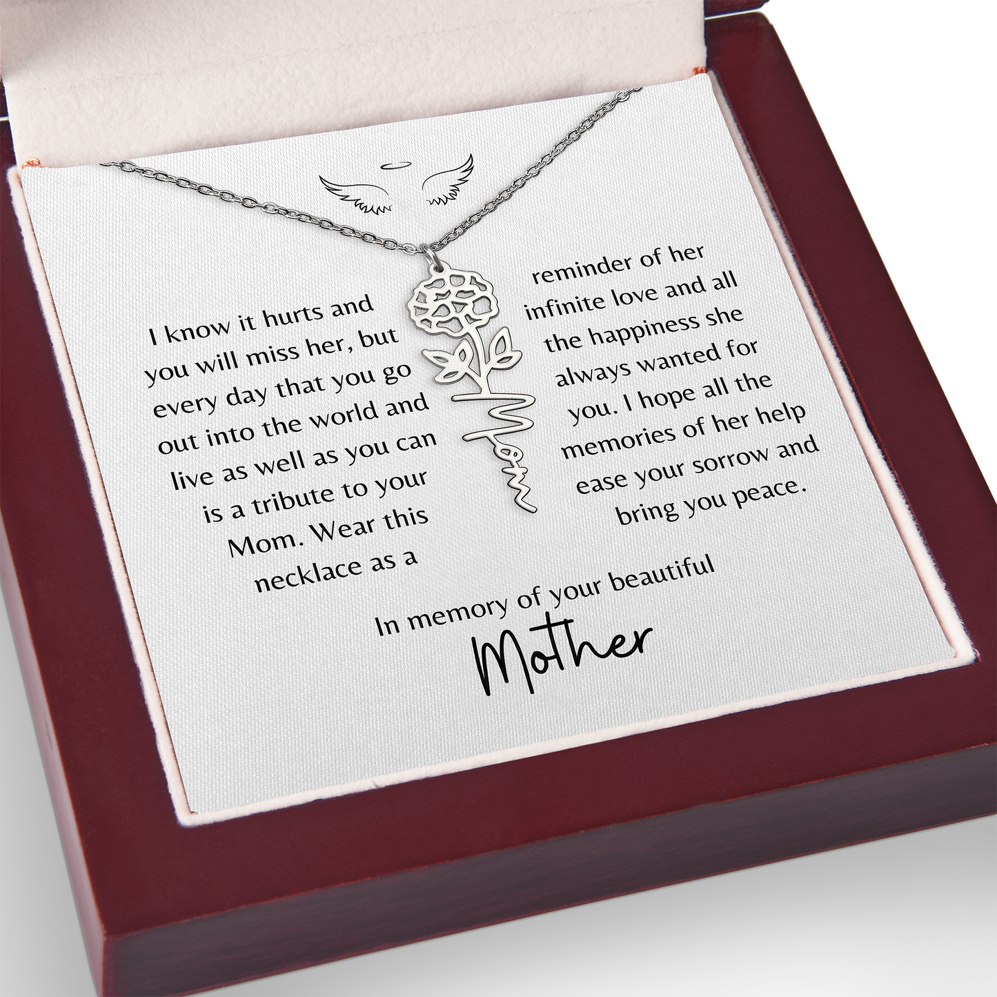 Personalized Necklace for Daughter - Memorial Gift Loss of Mother from Grandma Friend or Father