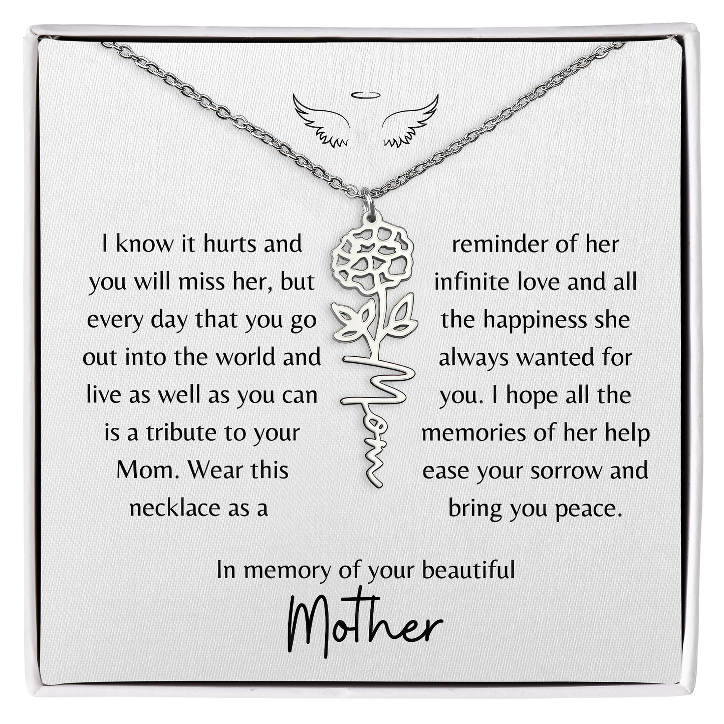 Personalized Necklace for Daughter - Memorial Gift Loss of Mother from Grandma Friend or Father