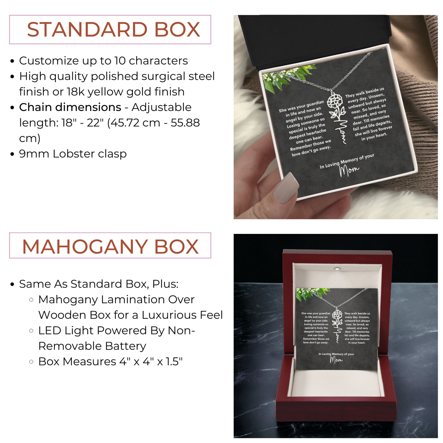 Custom Memorial Gift Loss of Mother for Daughter from Grandma, Friend, or Father
