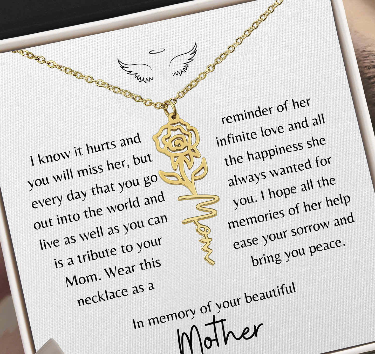 Personalized Necklace for Daughter - Memorial Gift Loss of Mother from Grandma Friend or Father