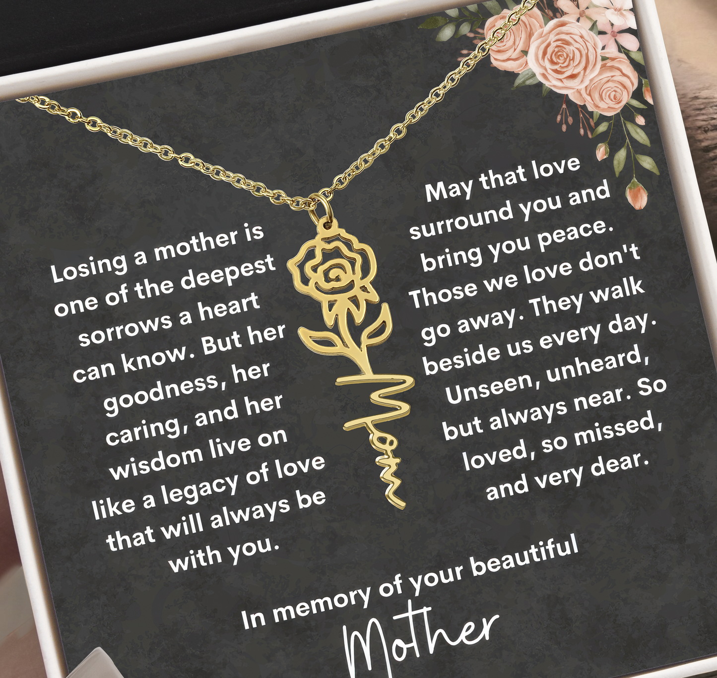 Memorial Gift Loss of Mother for Daughter from Grandma/Friend/Father