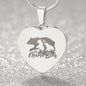 Mama Bear Heart Engraved Necklace | 2 Cubs | Personalized Engraving