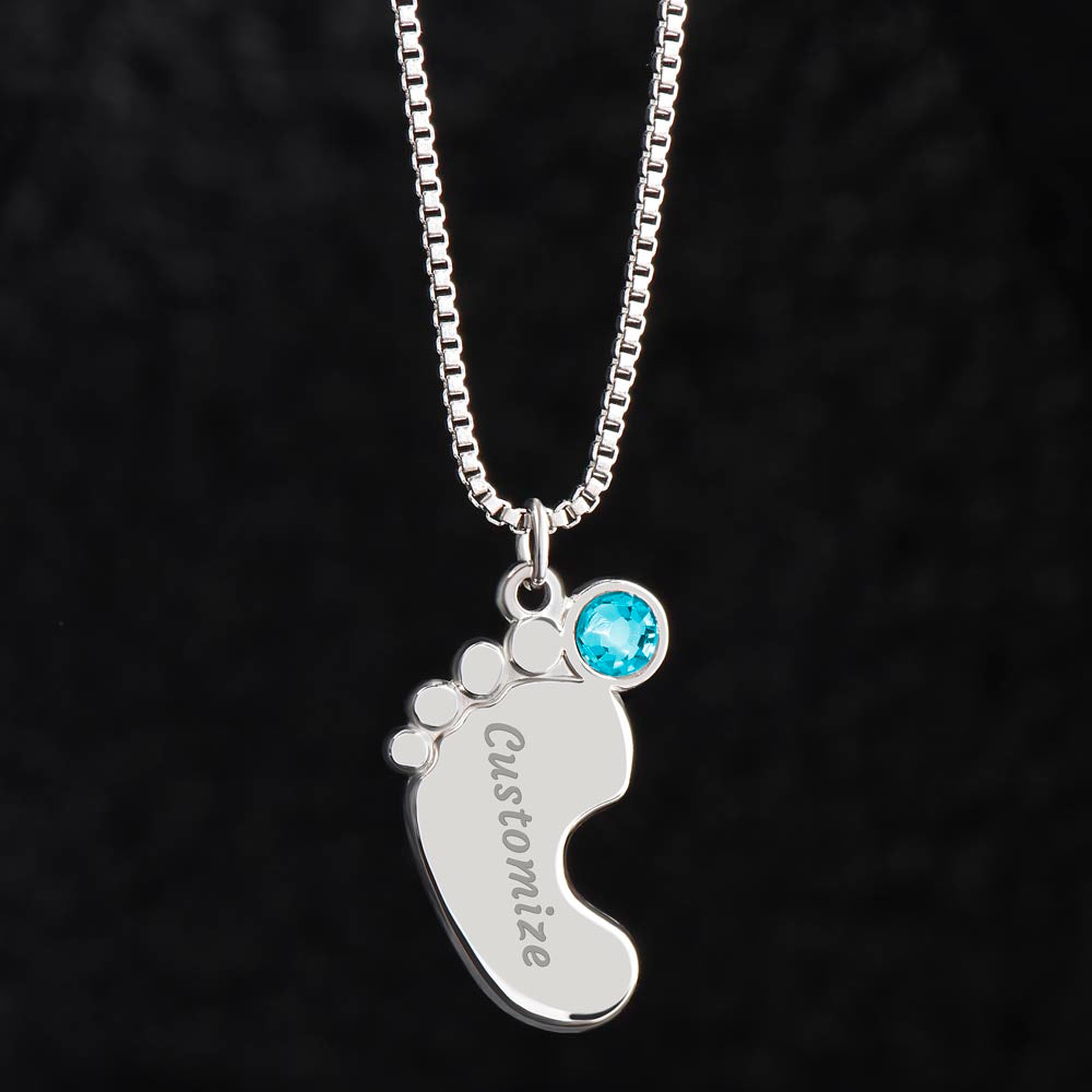 Mom | We Love You | Custom Baby Feet Necklace