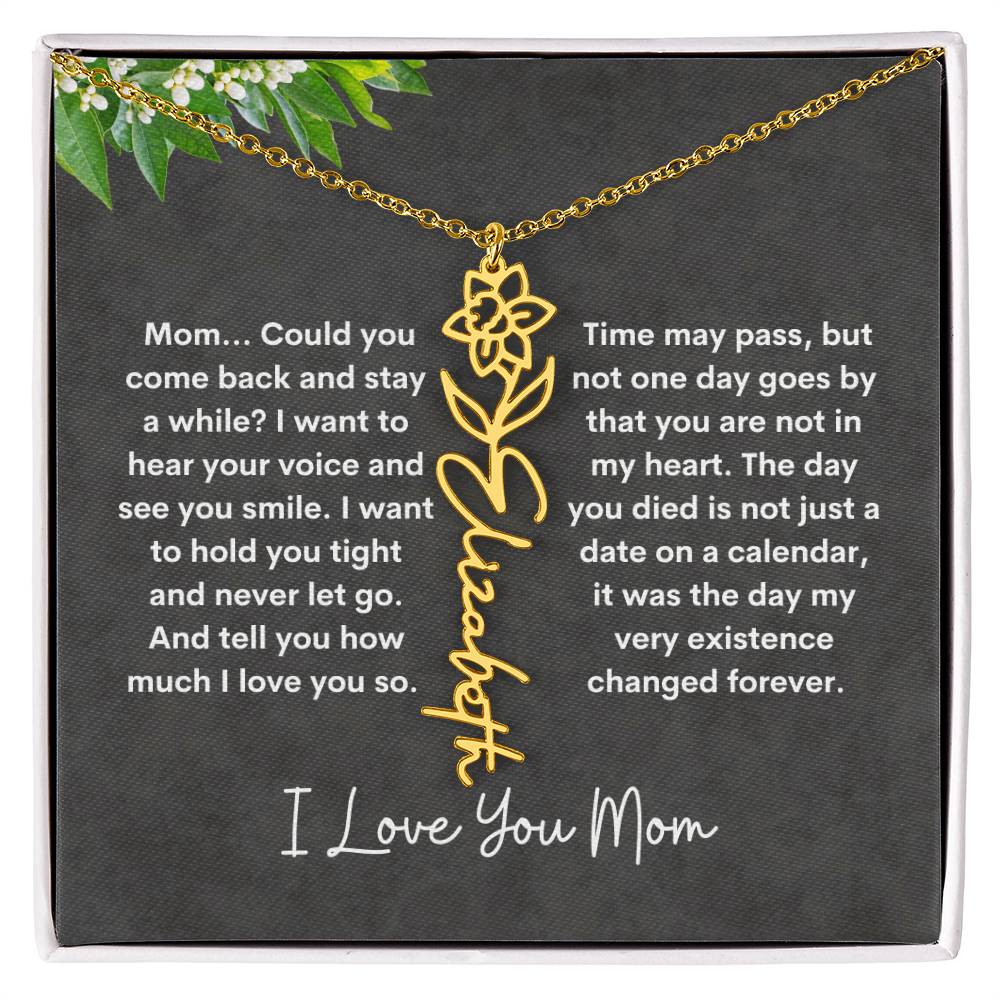 Custom Sympathy Gift Loss of Mother for Granddaughter | Customized Jewelry from Grandmother for Loss of Mother | Bereavement