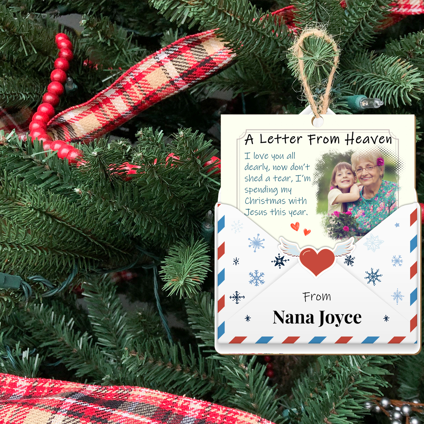 Letter From Heaven Personalized Wood Ornament