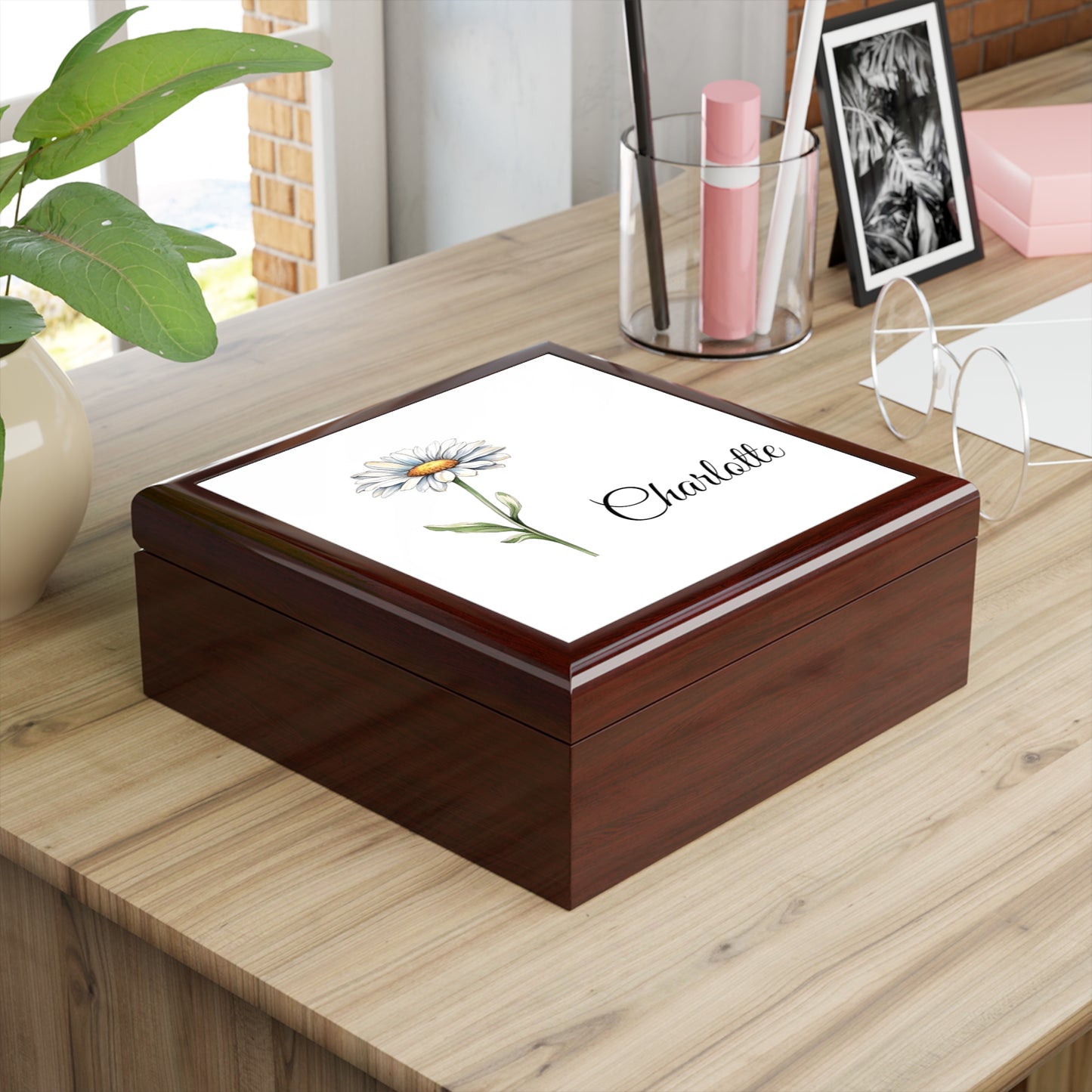 Personalized Birth Flower Jewelry Box