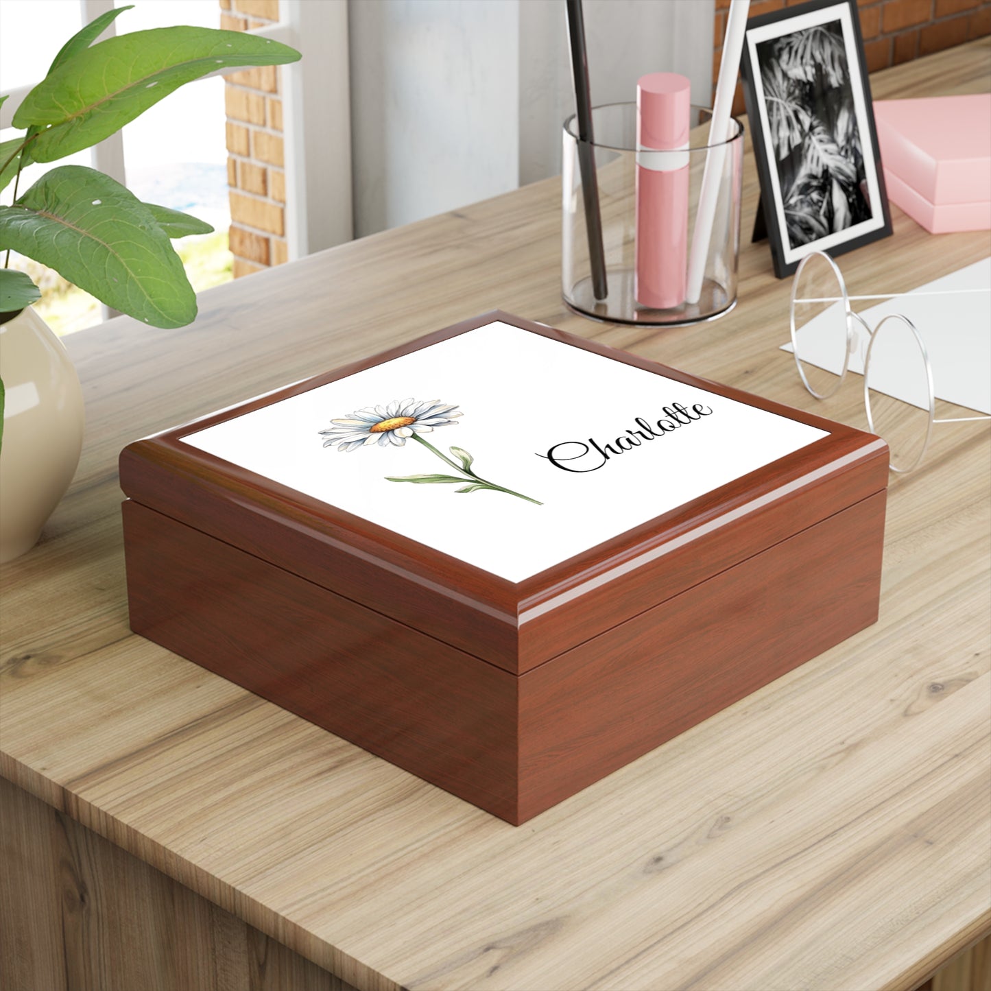 Personalized Birth Flower Jewelry Box