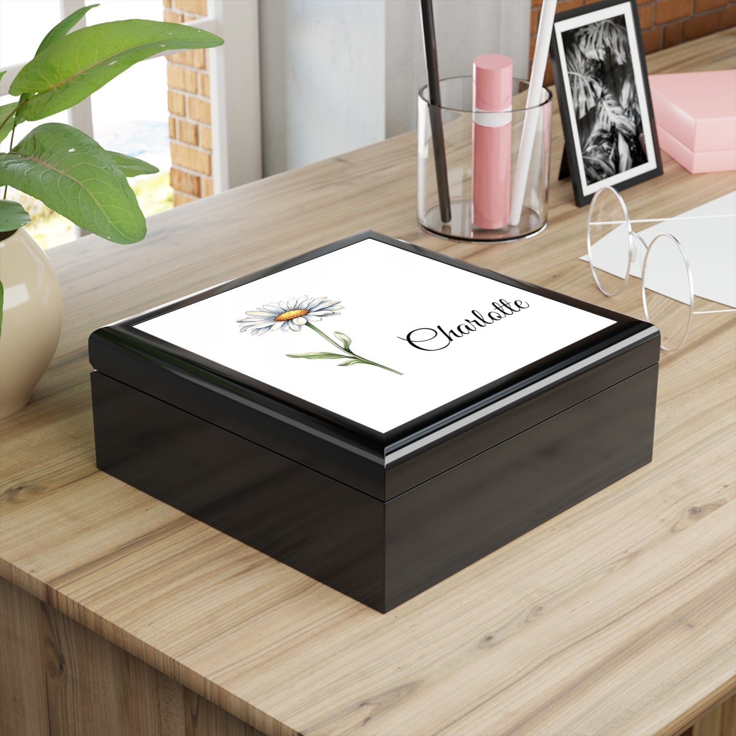 Personalized Birth Flower Jewelry Box
