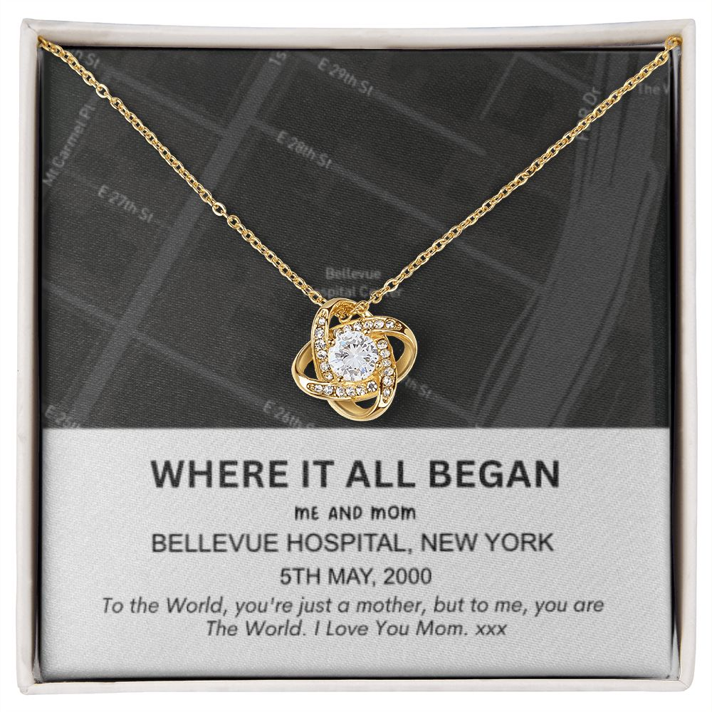 Mom | Where It All Began | Customized Map Necklace