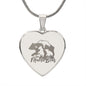 Mama Bear Heart Engraved Necklace | 3 Cubs | Personalized Engraving