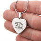 Mama Bear Heart Engraved Necklace | 2 Cubs | Personalized Engraving