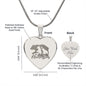Mama Bear Heart Engraved Necklace | 2 Cubs | Personalized Engraving