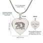 Mama Bear Heart Engraved Necklace | 1 Cub | Personalized Engraving