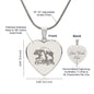 Mama Bear Heart Engraved Necklace | 3 Cubs | Personalized Engraving