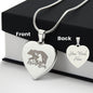 Mama Bear Heart Engraved Necklace | 1 Cub | Personalized Engraving