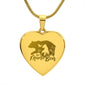 Mama Bear Heart Engraved Necklace | 1 Cub | Personalized Engraving