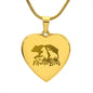 Mama Bear Heart Engraved Necklace | 2 Cubs | Personalized Engraving