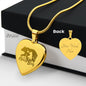 Mama Bear Heart Engraved Necklace | 1 Cub | Personalized Engraving