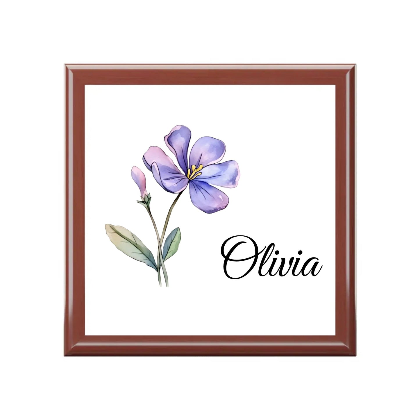 Personalized Birth Flower Jewelry Box