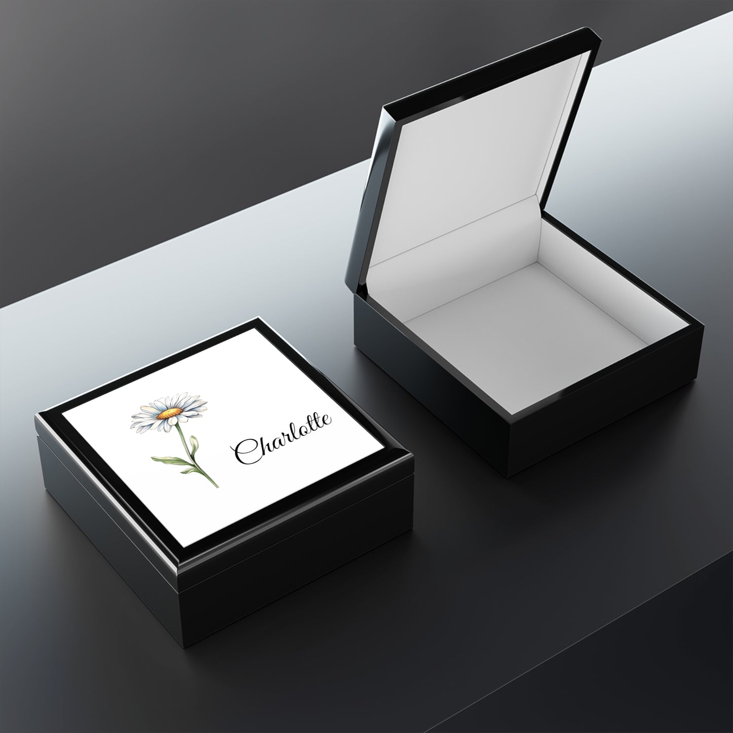 Personalized Birth Flower Jewelry Box