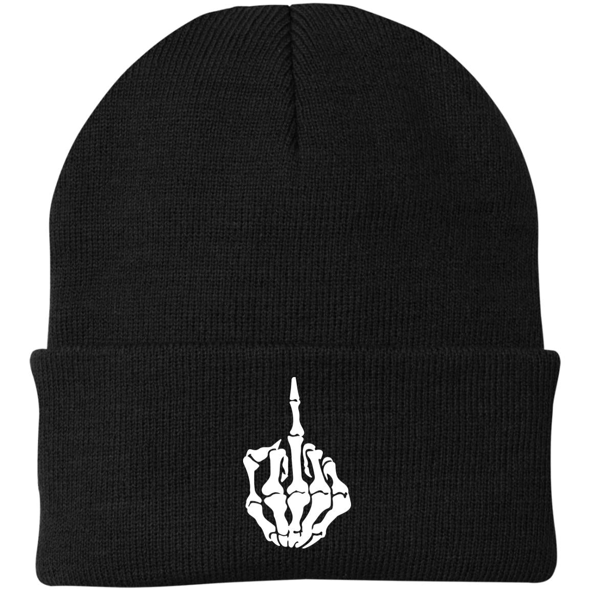 Defiant Skull Gesture Beanie