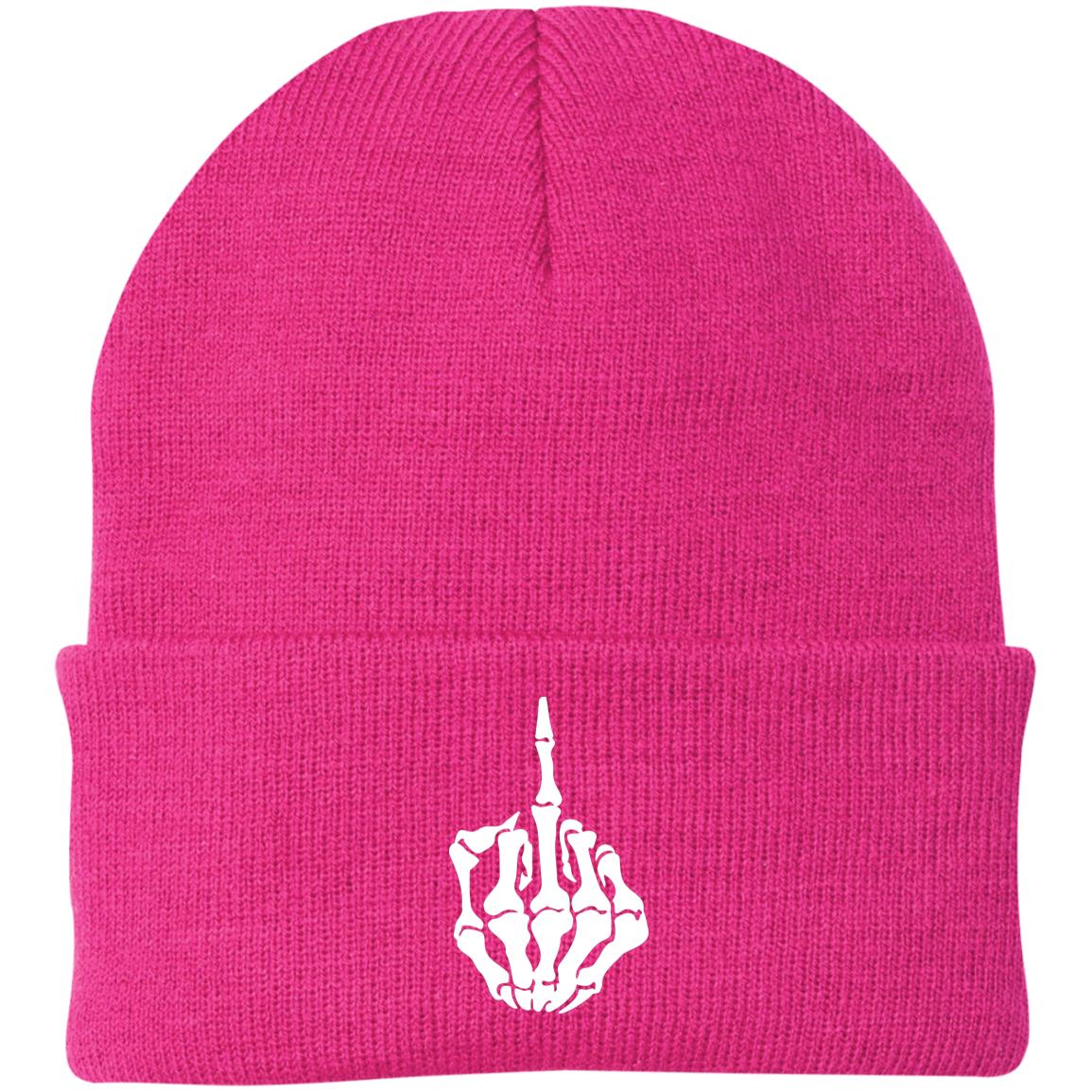 Defiant Skull Gesture Beanie