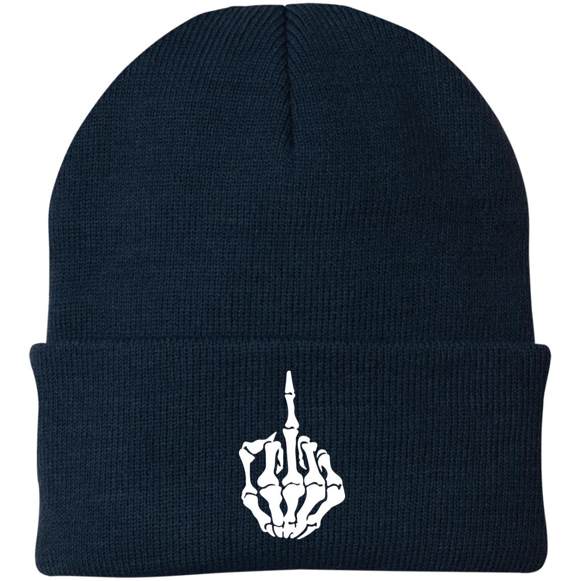 Defiant Skull Gesture Beanie