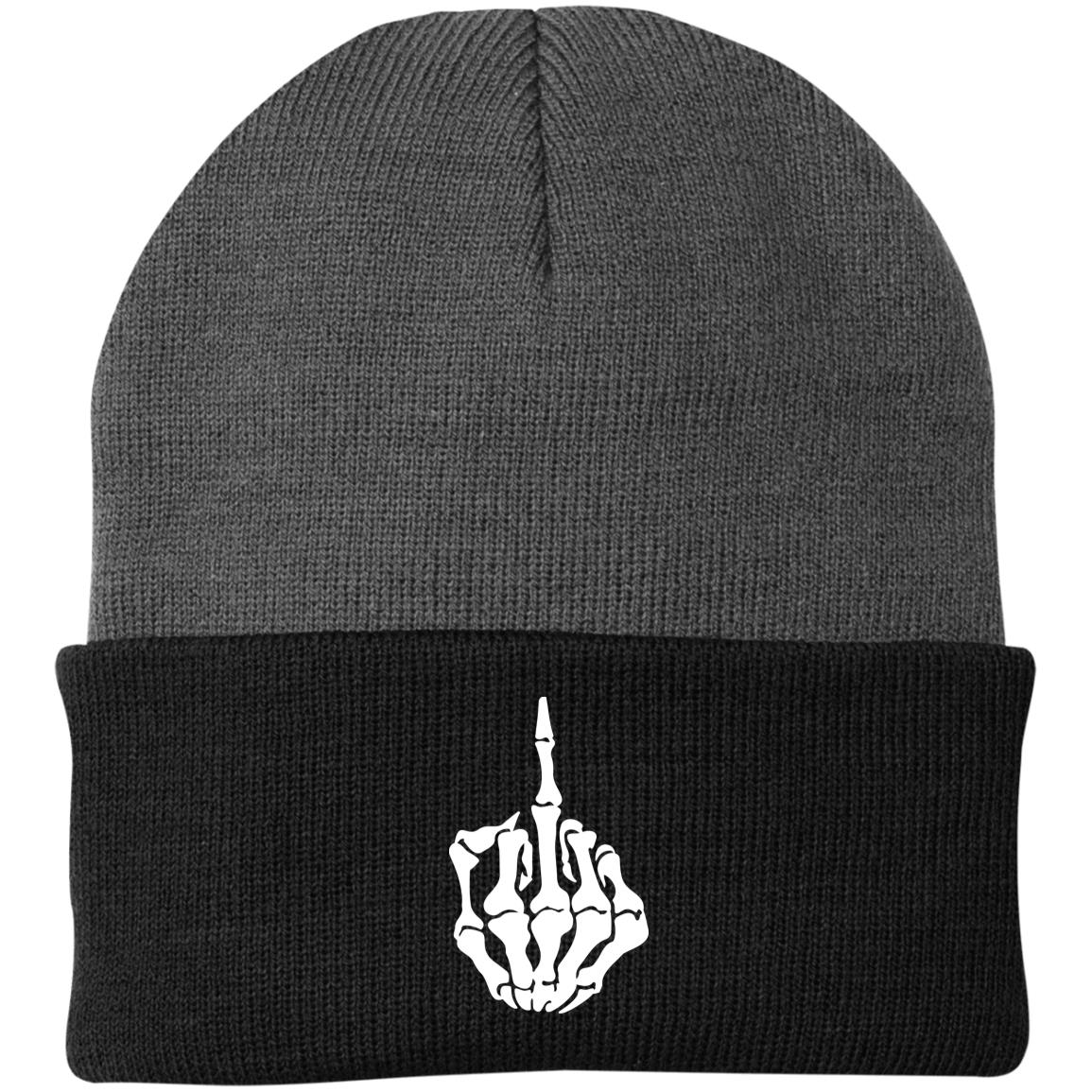 Defiant Skull Gesture Beanie