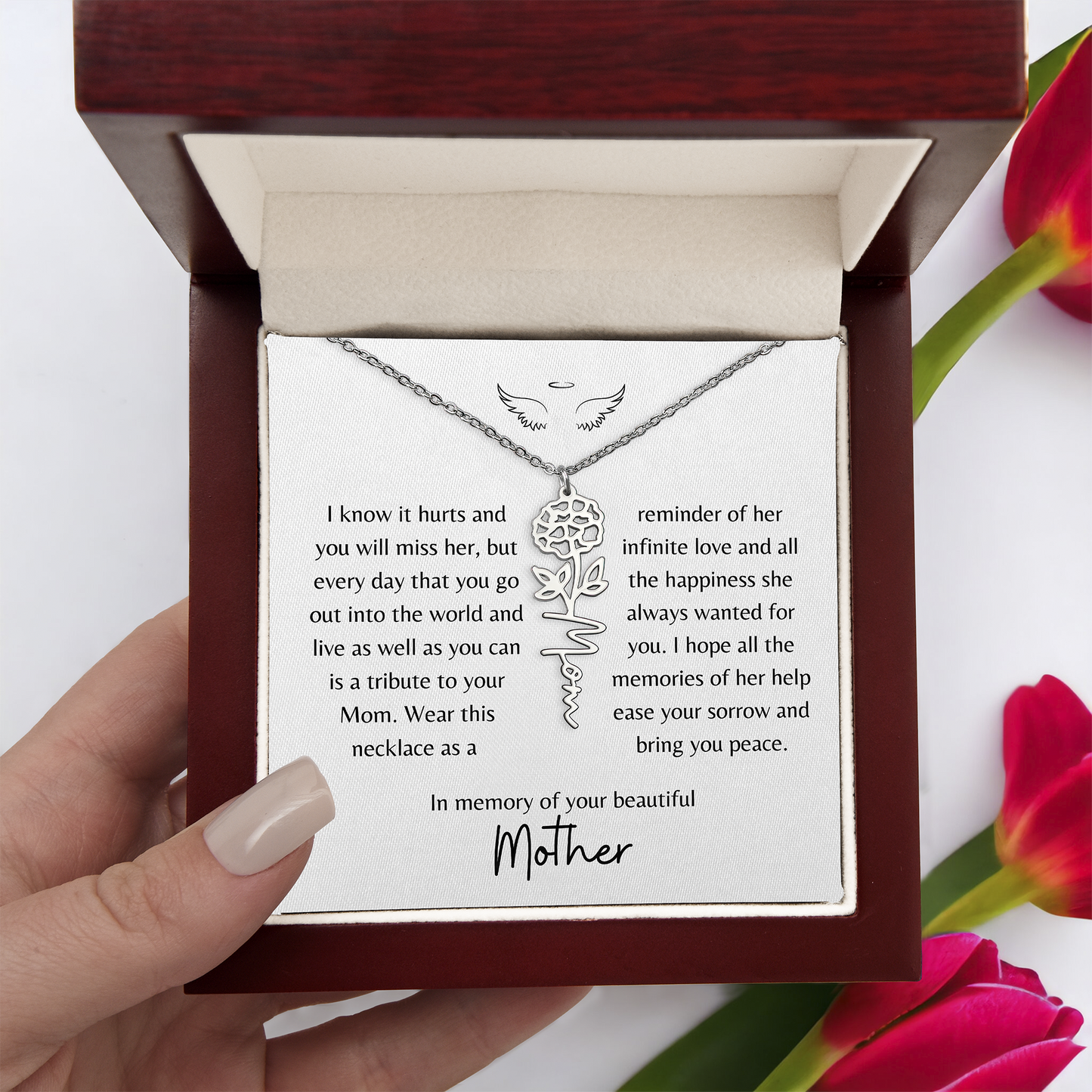 Personalized Necklace for Daughter - Memorial Gift Loss of Mother from Grandma Friend or Father