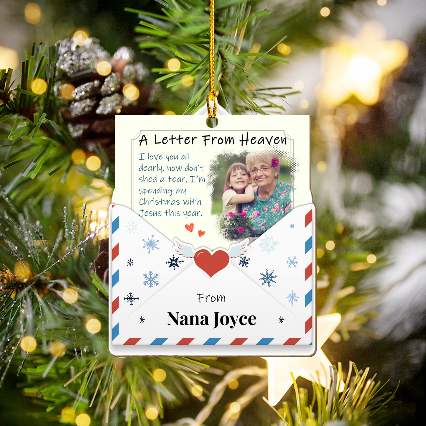 Letter From Heaven Personalized Wood Ornament