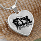 Mama Bear Heart Engraved Necklace | 5 Cubs | Personalized Engraving