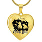 Mama Bear Heart Engraved Necklace | 4 Cubs | Personalized Engraving