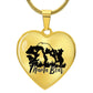 Mama Bear Heart Engraved Necklace | 5 Cubs | Personalized Engraving