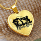 Mama Bear Heart Engraved Necklace | 5 Cubs | Personalized Engraving