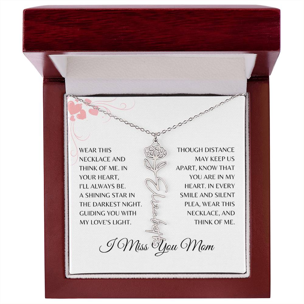 Custom Sympathy Gift Loss of Mother for Best Friend | Personalized Memorial Necklace from Best Friend for Loss of Mother