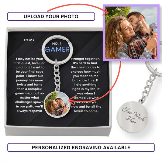 Photo Keychain Gamer Boyfriend Gift For Birthday | Personalized Keychain For Boyfriend From Girlfriend | Boyfriend Gift