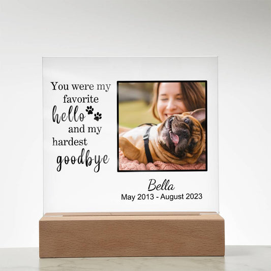 Dog Memorial Acrylic Plaque - My Hardest Goodbye