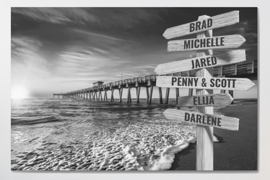 Personalized Family Sign Canvas | Pier | Multi-Names