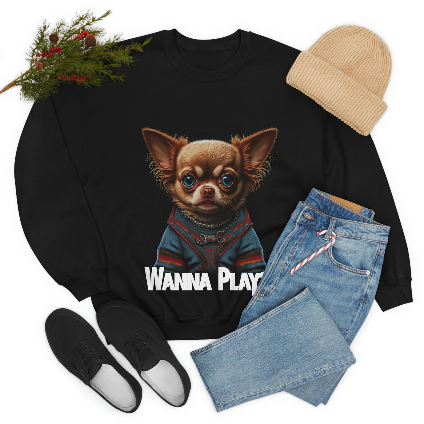 Unisex "Wanna Play" Crewneck Sweatshirt