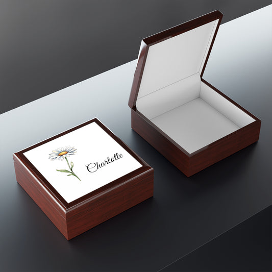 Personalized Birth Flower Jewelry Box